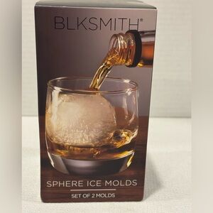 NIB BLKSMITH Barware 2" Sphere Ice Molds XB0347 Set of 2 Slow Melting